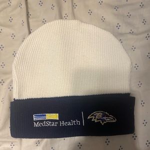 Baltimore Ravens white knit toboggan